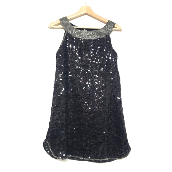 Miss Me Dresses & Skirts - Miss Me Sequin & Beaded Mini Cocktail Black Top/ Dress